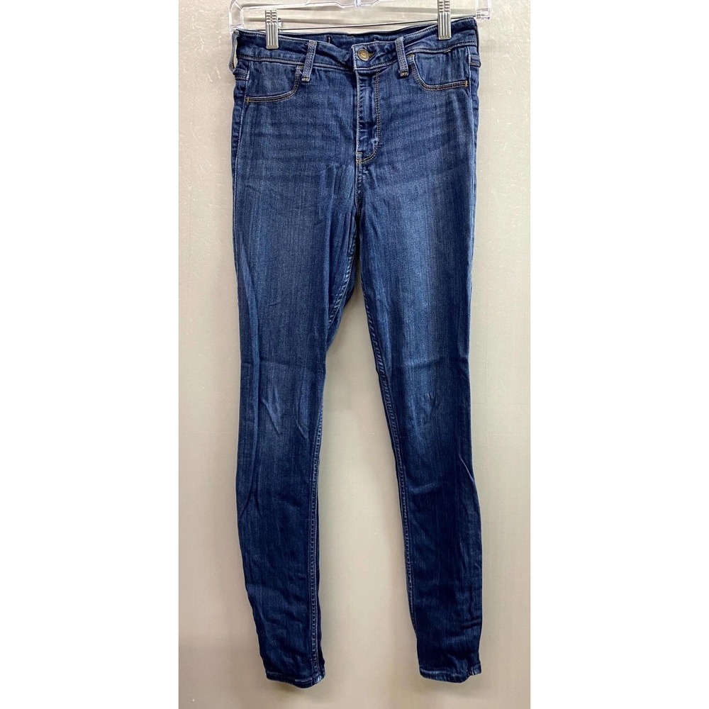 Hollister California High Rise Jean Legging Womens 26 Blue Whisker Denim Stretch